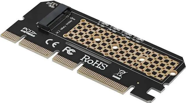 Alt view image 3 of 6 - WRIARICH PCIe to M.2 NVMe SSD Adapter Card, Supports 2U Rack Servers, PCIe X4/X8/X16 Slots, Fits 2230/2242/2260/2280 NGFF SSD