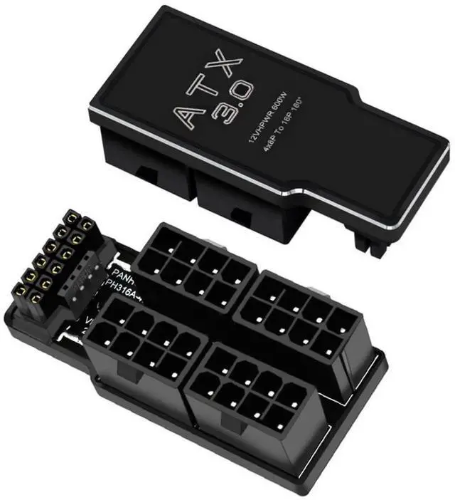 Alt view image 3 of 6 - WRIARICH 90° Downward Angled 4×ATX 8Pin to 12VHPWR 16Pin Modular Power Adapter | ATX3.0 PCIe5.0