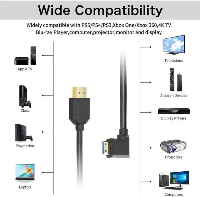 Alt view image 4 of 6 - WRIARICH Left Angled Coiled Mini HDMI to HDMI 2.1 Cable, 48Gbps 8K High Speed Telescopic Cord