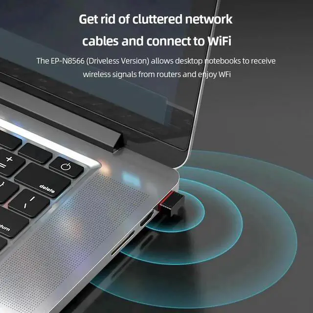 Alt view image 3 of 3 - WRIARICH 286Mbps Wireless USB WiFi Adapter, Driver-Free AX WiFi Dongle 2.4GHz High Speed USB Network Card for Laptop Tablet