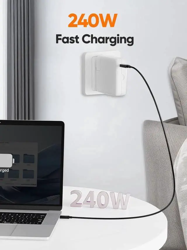 Alt view image 2 of 7 - WRIARICH 3.3FT USB4 Cable, 80Gbps Transfer, 120Gbps Bandwidth, 8K@60Hz Video, 240W PD Charging, Compatible with Thunderbolt 5/4/3, MacBook M4 Pro, SSD, Dock & eGPU