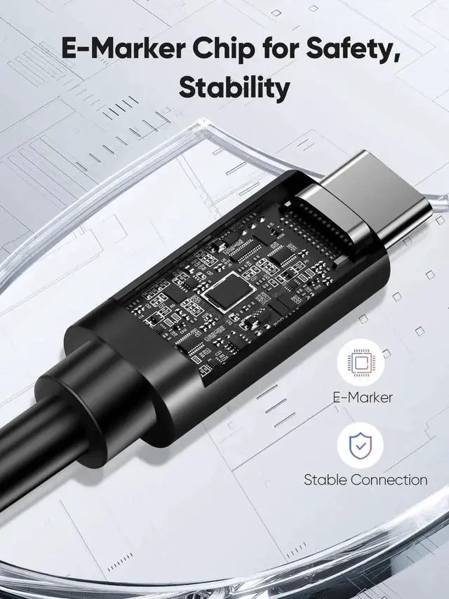 Alt view image 6 of 7 - WRIARICH 3.3FT USB4 Cable, 80Gbps Transfer, 120Gbps Bandwidth, 8K@60Hz Video, 240W PD Charging, Compatible with Thunderbolt 5/4/3, MacBook M4 Pro, SSD, Dock & eGPU