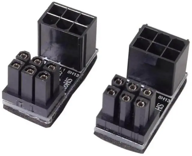 Main image of WRIARICH 2 Pack ATX 6Pin 180 Degree Angled GPU Power Adapter, PCIe 6-Pin Female to Male U-Turn Connector for NVIDIA AMD ASUS Gigabyte MSI Sapphire RX GTX RTX Graphics Card