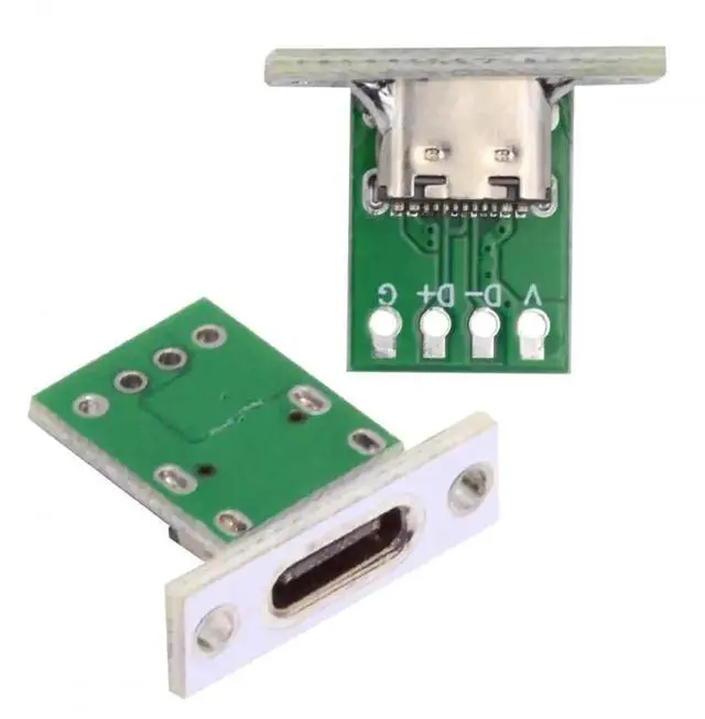 Alt view image 5 of 6 - WRIARICH 5Pcs DIY Panel Mount USB-C Female Socket with PCB Board, 24Pin USB 2.0 Type-C Connector Replacement Parts for Custom Equipment