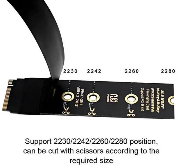 Main image of WRIARICH M.2 NVMe M-Key to OCuLink SFF-8612 Female Extension Cable, PCIe 4.0 x4 Laptop eGPU Riser Cable, Stable Low-Latency Video Transmission for Gaming External Graphics Card Dock
