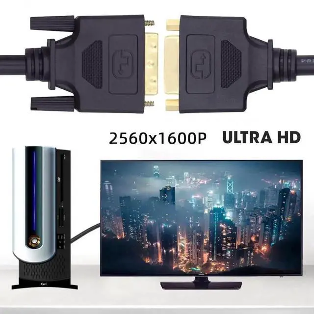 Alt view image 4 of 7 - WRIARICH 50cm DVI-D 24+1 Male to Female Extension Cable, Dual Link Digital DVI Video Extender Cord for Graphics Card and Monitor