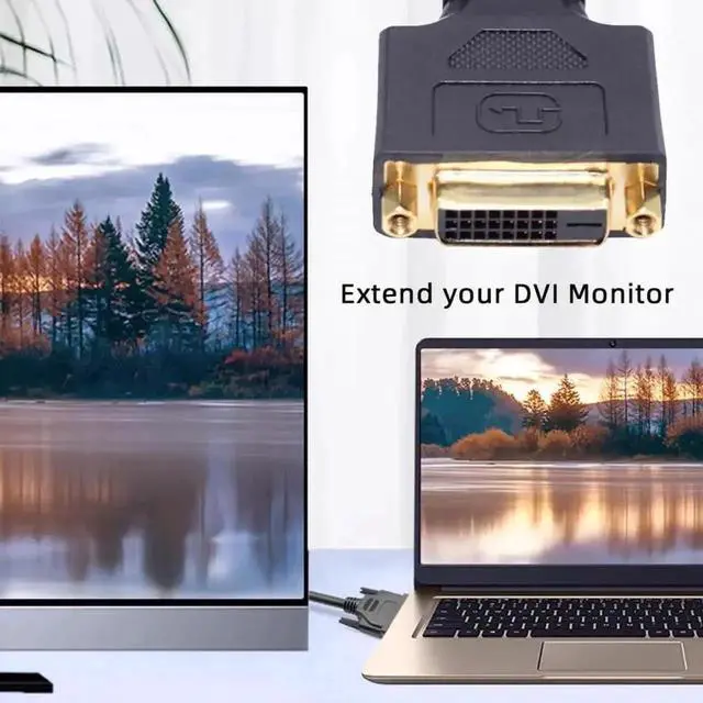 Alt view image 6 of 7 - WRIARICH 50cm DVI-D 24+1 Male to Female Extension Cable, Dual Link Digital DVI Video Extender Cord for Graphics Card and Monitor