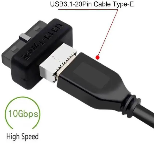 Alt view image 2 of 7 - WRIARICH Vertical USB3.0 20Pin Male Header to USB3.1 Type-E 20Pin Female Adapter, Motherboard Internal Front Panel USB-C Data Extension Converter