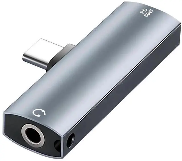 Main image of WRIARICH 2-in-1 USB-C to 3.5mm Audio & Charging Adapter, PD 60W Fast Charging Splitter Dongle for iPhone 15/16, iPad, Galaxy, Note, Pixel