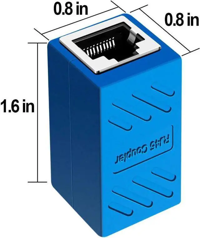 Alt view image 2 of 7 - WRIARICH 5 Pack Blue RJ45 Female to Female Ethernet Inline Coupler, Ethernet Extension Connector Compatible with Cat5e Cat6 Cat7 LAN Cables