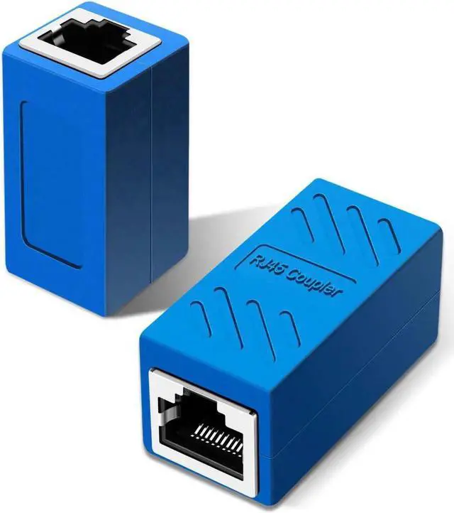 Alt view image 7 of 7 - WRIARICH 5 Pack Blue RJ45 Female to Female Ethernet Inline Coupler, Ethernet Extension Connector Compatible with Cat5e Cat6 Cat7 LAN Cables