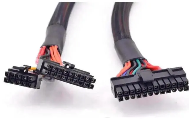 Alt view image 2 of 2 - WRIARICH Black Sleeved 24Pin ATX PSU Cable, 18+10Pin to 24Pin, 63cm (24.8 Inch), Compatible with Corsair SFX/RMX/RMi/SF/HX Series Power Supplies