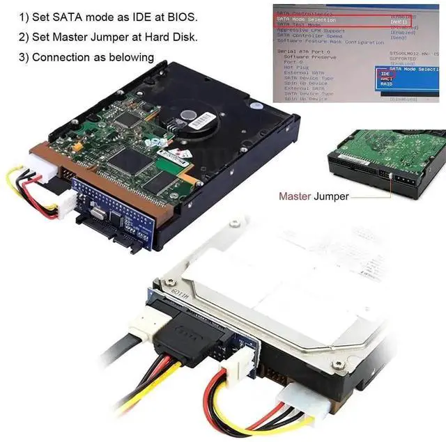 Alt view image 2 of 7 - WRIARICH IDE PATA 40Pin to SATA Female Converter PCBA Adapter, Bidirectional Storage Convert Board for Desktop 3.5 Inch PATA HDD Hard Drive Upgrade