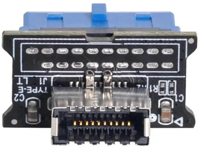 Alt view image 3 of 5 - WRIARICH Vertical 90° USB 3.1 Gen2 Type-E Key-A Female to USB 3.0 20Pin Male Header Adapter, Vertical Up/Down Internal Motherboard Extension Converter