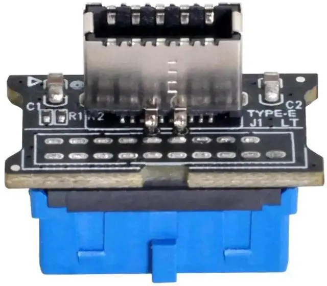 Alt view image 4 of 5 - WRIARICH Vertical 90° USB 3.1 Gen2 Type-E Key-A Female to USB 3.0 20Pin Male Header Adapter, Vertical Up/Down Internal Motherboard Extension Converter