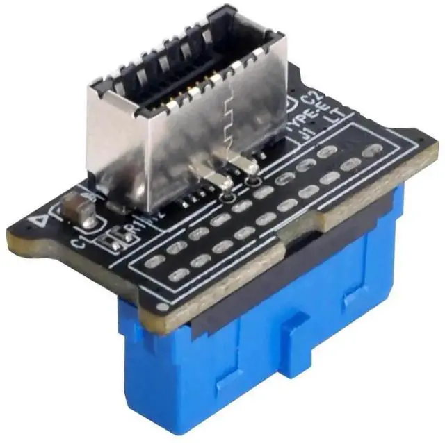 Alt view image 5 of 5 - WRIARICH Vertical 90° USB 3.1 Gen2 Type-E Key-A Female to USB 3.0 20Pin Male Header Adapter, Vertical Up/Down Internal Motherboard Extension Converter