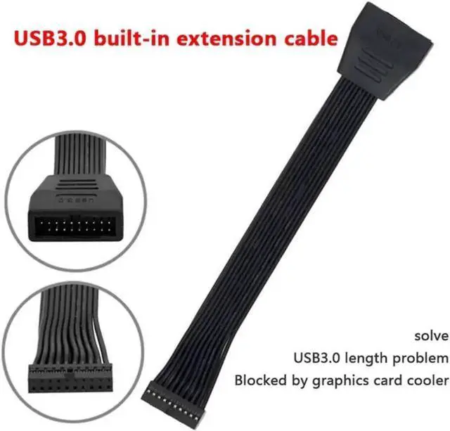 Alt view image 3 of 3 - WRIARICH 14.7cm (5.8in) USB 3.0 Motherboard Female to Male Extension Cable, Internal PC Host USB3.0 Data Extender Cord
