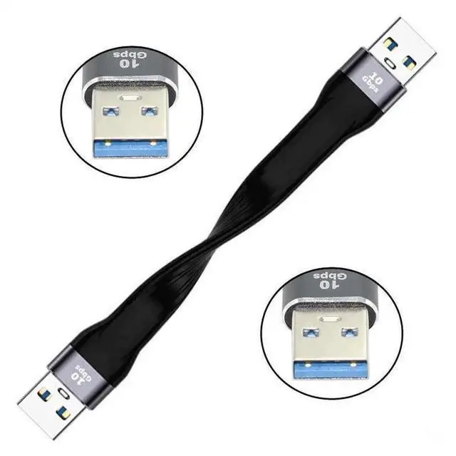Alt view image 2 of 7 - WRIARICH 13cm Flat Slim FPC Cable, USB 3.1 Type A Male to USB 3.0 Type A Male Extension Cord, 10Gbps Data for Laptops & Desktops