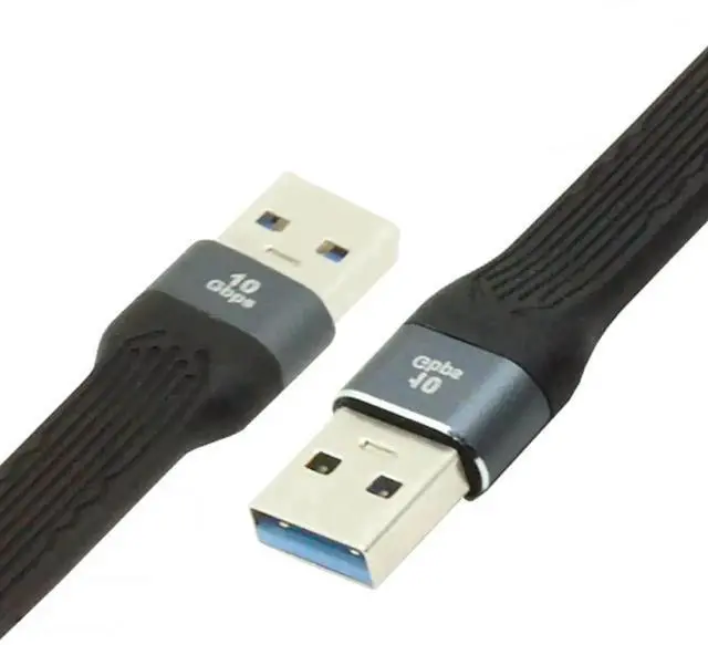 Alt view image 4 of 7 - WRIARICH 13cm Flat Slim FPC Cable, USB 3.1 Type A Male to USB 3.0 Type A Male Extension Cord, 10Gbps Data for Laptops & Desktops