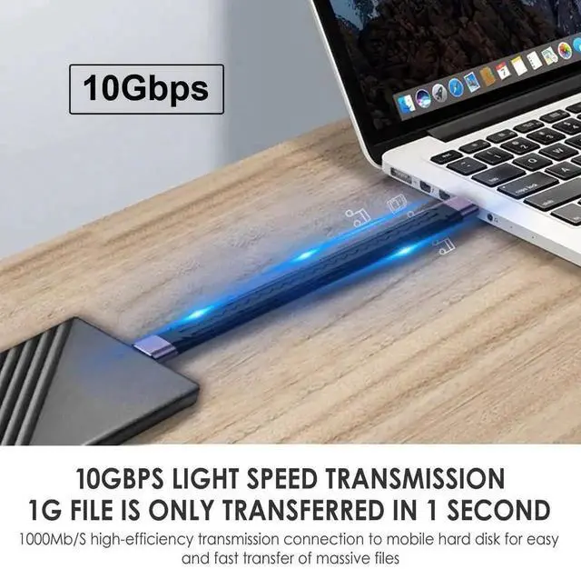 Alt view image 6 of 7 - WRIARICH 13cm Flat Slim FPC Cable, USB 3.1 Type A Male to USB 3.0 Type A Male Extension Cord, 10Gbps Data for Laptops & Desktops