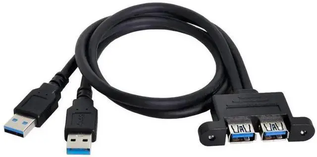 Main image of WRIARICH 0.5M USB 3.0 Front Panel Extension Cable, Dual Male Header to Dual Female Ports with Mount Holes