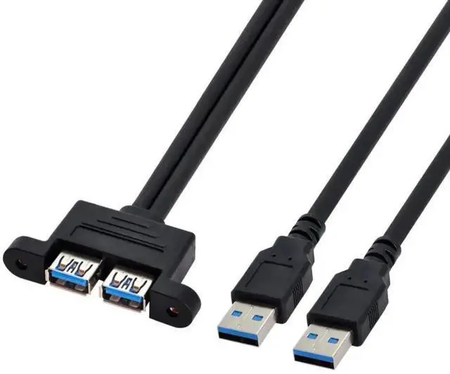 Alt view image 6 of 7 - WRIARICH 0.5M USB 3.0 Front Panel Extension Cable, Dual Male Header to Dual Female Ports with Mount Holes