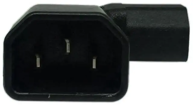 Alt view image 2 of 6 - WRIARICH Cerrxian Left Angle IEC 320 C14 Male to C13 Female Power Adapter, 3-Pin Left Angled Plug PDU/PSU/UPS Extension Connector for Wall Mount LCD & LED TV