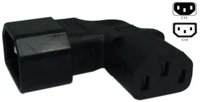 Alt view image 3 of 6 - WRIARICH Cerrxian Left Angle IEC 320 C14 Male to C13 Female Power Adapter, 3-Pin Left Angled Plug PDU/PSU/UPS Extension Connector for Wall Mount LCD & LED TV