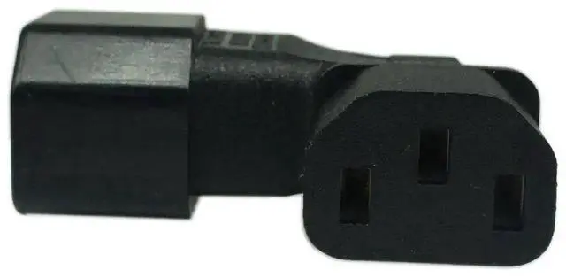 Alt view image 5 of 6 - WRIARICH Cerrxian Left Angle IEC 320 C14 Male to C13 Female Power Adapter, 3-Pin Left Angled Plug PDU/PSU/UPS Extension Connector for Wall Mount LCD & LED TV