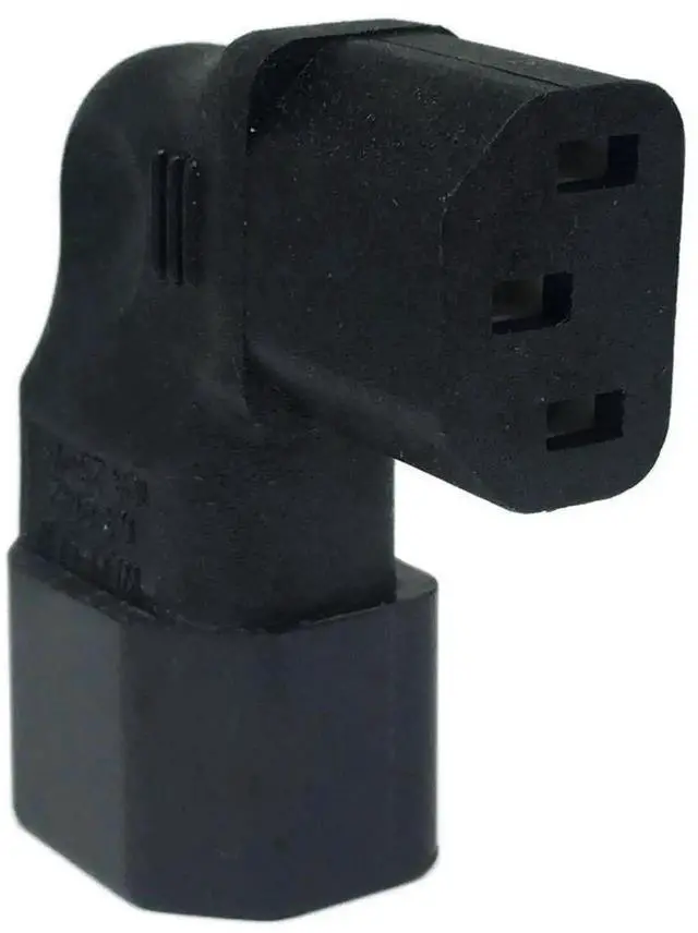 Alt view image 6 of 6 - WRIARICH Cerrxian Left Angle IEC 320 C14 Male to C13 Female Power Adapter, 3-Pin Left Angled Plug PDU/PSU/UPS Extension Connector for Wall Mount LCD & LED TV