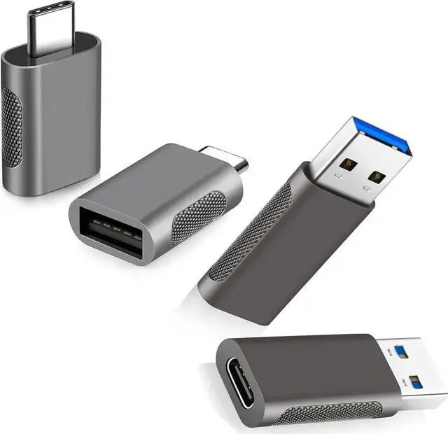 Main image of WRIARICH Pack of 4 USB C Adapters, 2 Pack USB-C Female to USB-A Male + 2 Pack USB-A Female to USB-C Male, High Speed Data Transfer & Fast Charging Converter for iPhone, iPad, Laptop, PC