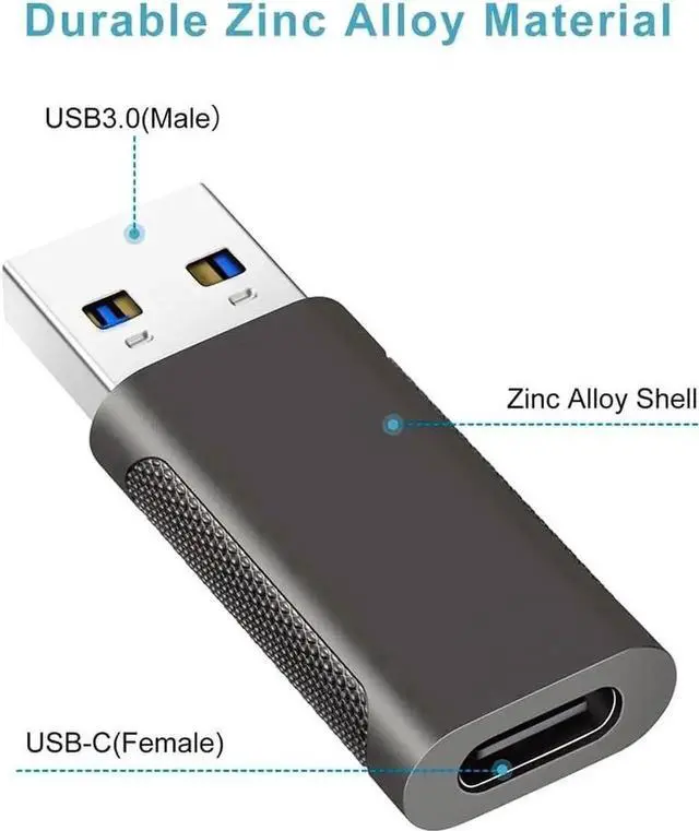 Alt view image 5 of 7 - WRIARICH Pack of 4 USB C Adapters, 2 Pack USB-C Female to USB-A Male + 2 Pack USB-A Female to USB-C Male, High Speed Data Transfer & Fast Charging Converter for iPhone, iPad, Laptop, PC