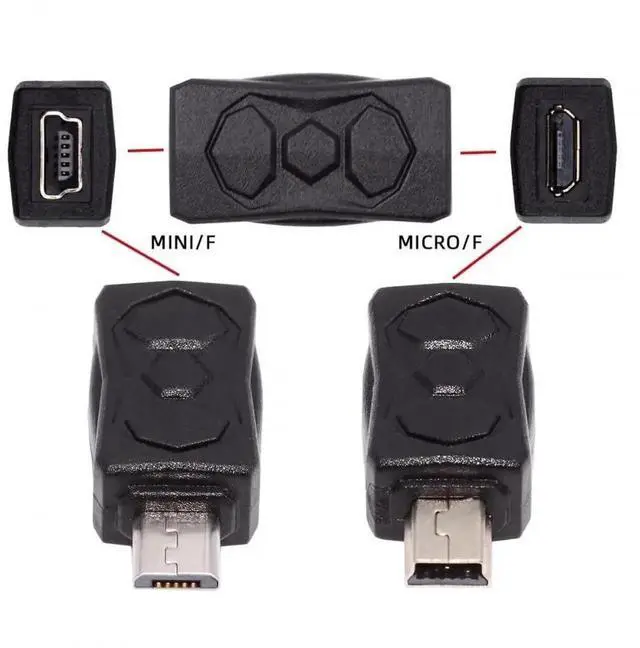 Alt view image 5 of 7 - WRIARICH 3 Pack Micro USB 2.0 to Mini USB 5Pin Adapter, Male to Female Converter for Data Sync & Charging Extension