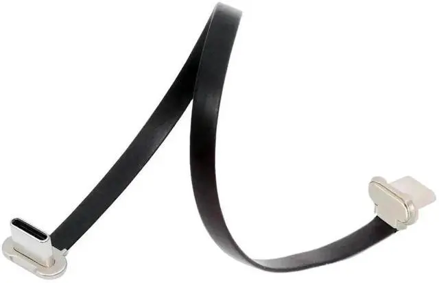 Main image of WRIARICH 15cm Angled USB-C to USB-C Flat Cable, 65W Fast Charging Ultra Slim USB 2.0 Cord for Laptops, Phones & Tablets