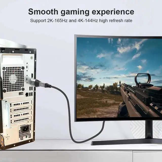 Alt view image 5 of 6 - WRIARICH Bi-Directional Mini DP to DP 1.4 Adapter, Male DisplayPort to Female Mini DisplayPort Converter Supports 8K@60Hz 4K@144Hz for Laptop Monitor Gaming PC