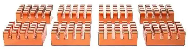 Alt view image 2 of 6 - WRIARICH 8 Pack Pure Copper Small Heatsinks, Memory Cooling Radiators for GPU, Motherboard, Sound Card Chips