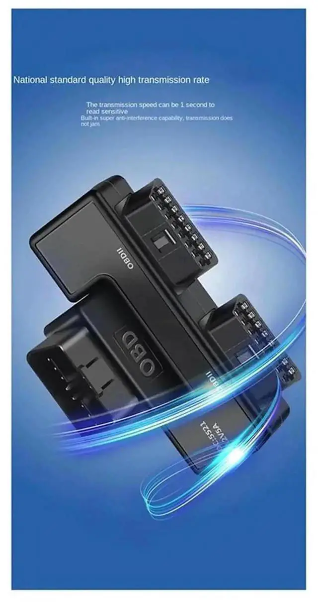 Alt view image 2 of 4 - WRIARICH 16-Pin OBD2 Y-Splitter Extension Cable, 1-to-2 OBD Adapter with DC5 Power Port, Full 16-Core Wiring