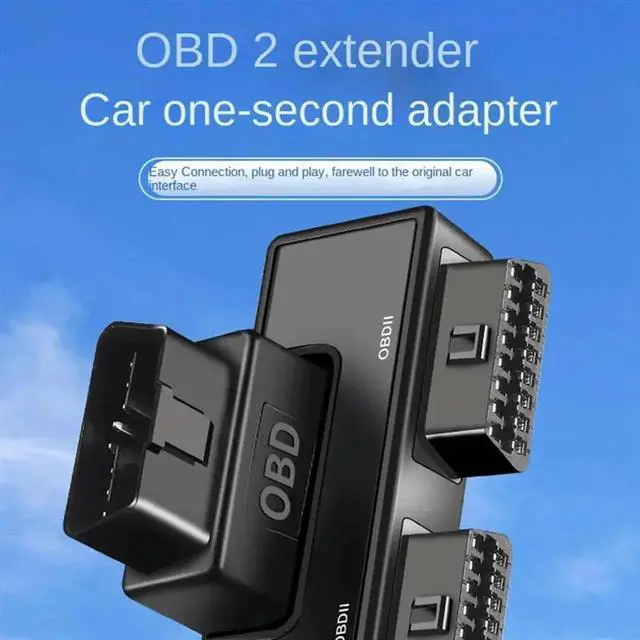 Alt view image 3 of 4 - WRIARICH 16-Pin OBD2 Y-Splitter Extension Cable, 1-to-2 OBD Adapter with DC5 Power Port, Full 16-Core Wiring