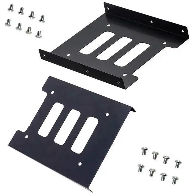 Alt view image 2 of 7 - WRIARICH 2 Pack Black 2.5 to 3.5 Inch SSD HDD Mounting Bracket, Universal Hard Drive Adapter Tray for Desktop PC Chassis Storage Installation