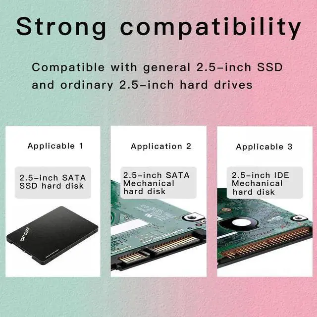 Alt view image 4 of 7 - WRIARICH 2 Pack Black 2.5 to 3.5 Inch SSD HDD Mounting Bracket, Universal Hard Drive Adapter Tray for Desktop PC Chassis Storage Installation