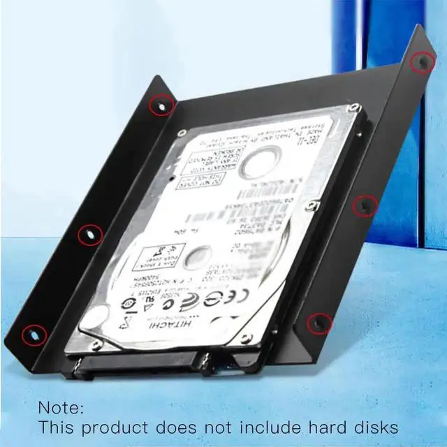 Alt view image 7 of 7 - WRIARICH 2 Pack Black 2.5 to 3.5 Inch SSD HDD Mounting Bracket, Universal Hard Drive Adapter Tray for Desktop PC Chassis Storage Installation