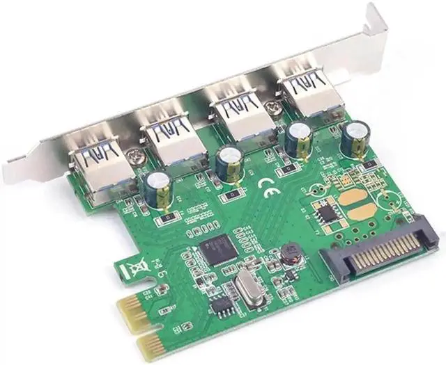 Alt view image 3 of 6 - WRIARICH 4 Port USB 3.0 PCIe X1 Expansion Card, Renesas (NEC) Chipset, 15-Pin SATA Power Supply, SuperSpeed 5Gbps PCI-E USB Controller Adapter for Desktop Motherboard