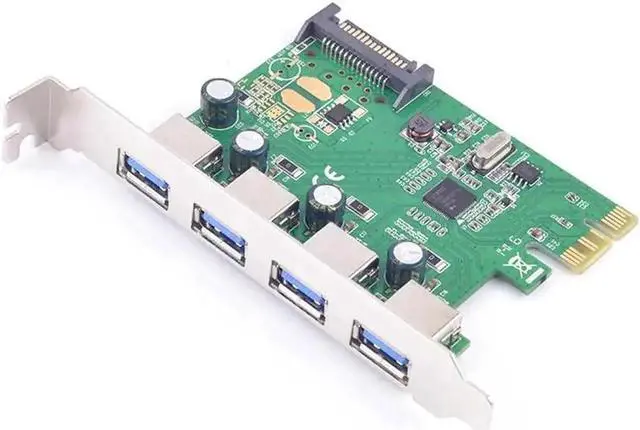 Main image of WRIARICH 4 Port USB 3.0 PCIe X1 Expansion Card, Renesas (NEC) Chipset, 15-Pin SATA Power Supply, SuperSpeed 5Gbps PCI-E USB Controller Adapter for Desktop Motherboard