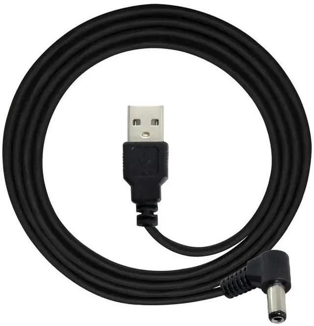 Alt view image 3 of 6 - WRIARICH 120CM USB 2.0 A Male to 90 Degree Right Angled DC 5.5x1.5mm Power Cable, 5V Barrel Connector Charging Cord