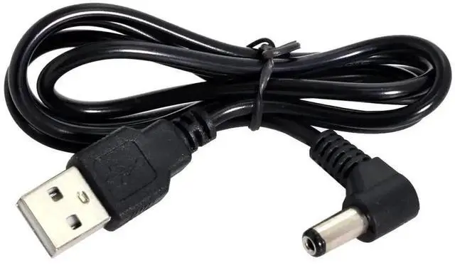 Alt view image 4 of 6 - WRIARICH 120CM USB 2.0 A Male to 90 Degree Right Angled DC 5.5x1.5mm Power Cable, 5V Barrel Connector Charging Cord