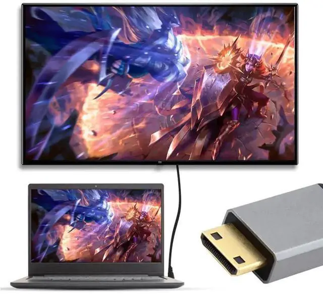 Alt view image 4 of 7 - WRIARICH Coiled Stretch Mini HDMI 2.0 Cable Mini HDMI Male to HDMI Male, Straight Connector Supports 4K@60Hz for Laptop HDTV Monitor PC