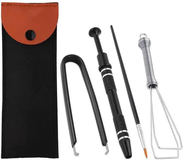 Main image of WRIARICH Black 4-in-1 Mechanical Keyboard Lubrication Tool Kit, Keycap & Switch Puller Set with Stem Holder and Lube Pen for Keyboard Modding