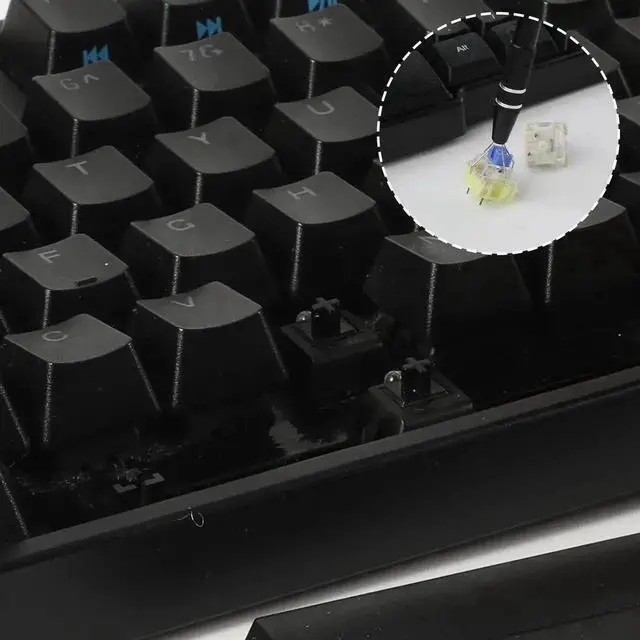 Alt view image 2 of 7 - WRIARICH Black 4-in-1 Mechanical Keyboard Lubrication Tool Kit, Keycap & Switch Puller Set with Stem Holder and Lube Pen for Keyboard Modding