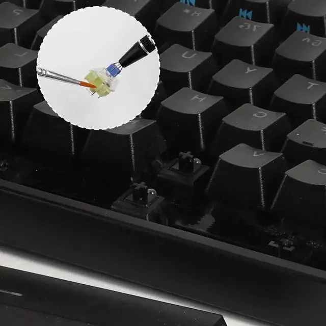 Alt view image 3 of 7 - WRIARICH Black 4-in-1 Mechanical Keyboard Lubrication Tool Kit, Keycap & Switch Puller Set with Stem Holder and Lube Pen for Keyboard Modding