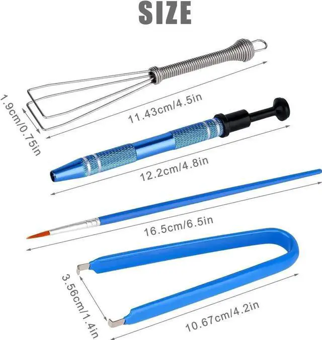 Alt view image 2 of 5 - WRIARICH Blue 4-in-1 Mechanical Keyboard Mod Tool Kit, Keycap Switch Puller Set with Stem Holder & Lubrication Pen for Keyboard Cleaning Lubricating